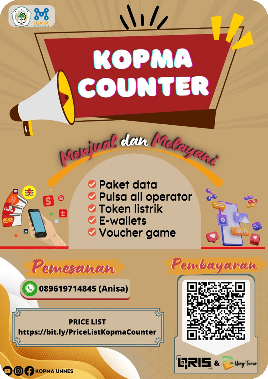 Poster layanan Kopmart Counter KOPMA UNNES